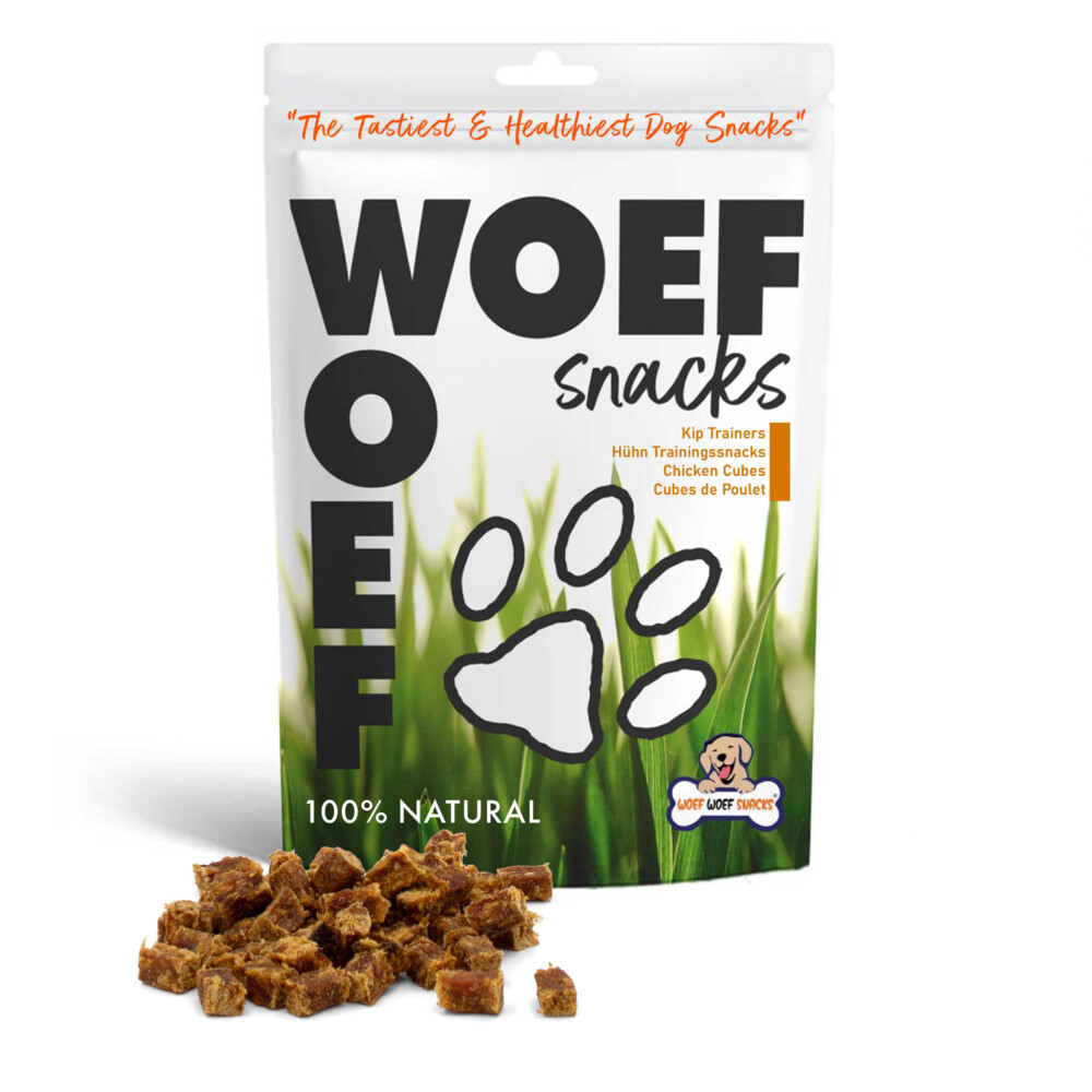 6x Woef Woef Hondensnack Kip Trainers S 100 gr