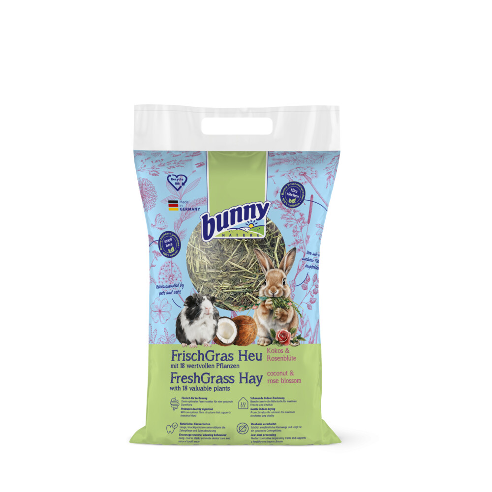Bunny Nature Knaagdiervoer Vers Gras Hooi Kokos & Rozenbloesem 500 gr