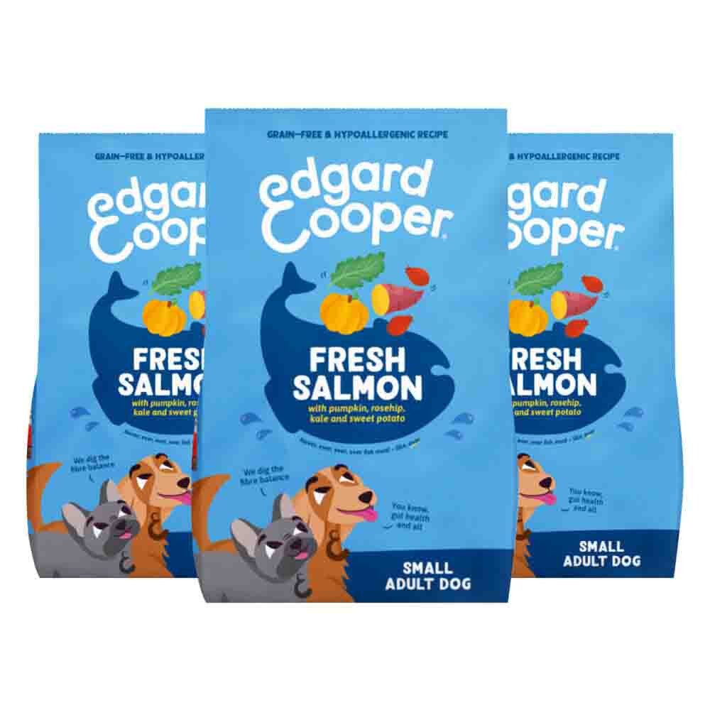 3x Edgard & Cooper Hondenvoer Droog Adult Small Zalm 700 gr