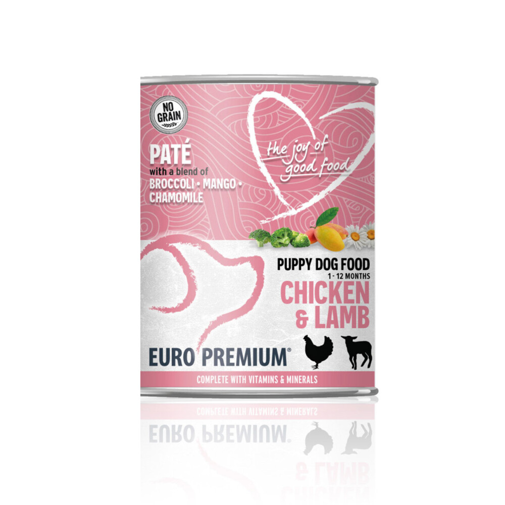 6x Euro-Premium Paté Puppy Hondenvoer Nat Chicken & Lamb 400 gr
