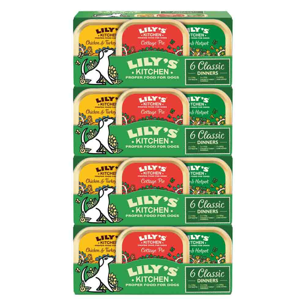 4x Lily's Kitchen Hondenvoer Nat Klassiek Menu Selectiebox 6x150 gr