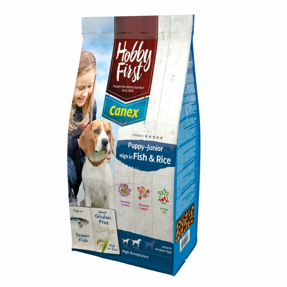 HobbyFirst Canex Hondenvoer Puppy - Junior Vis & Rijst 12 kg