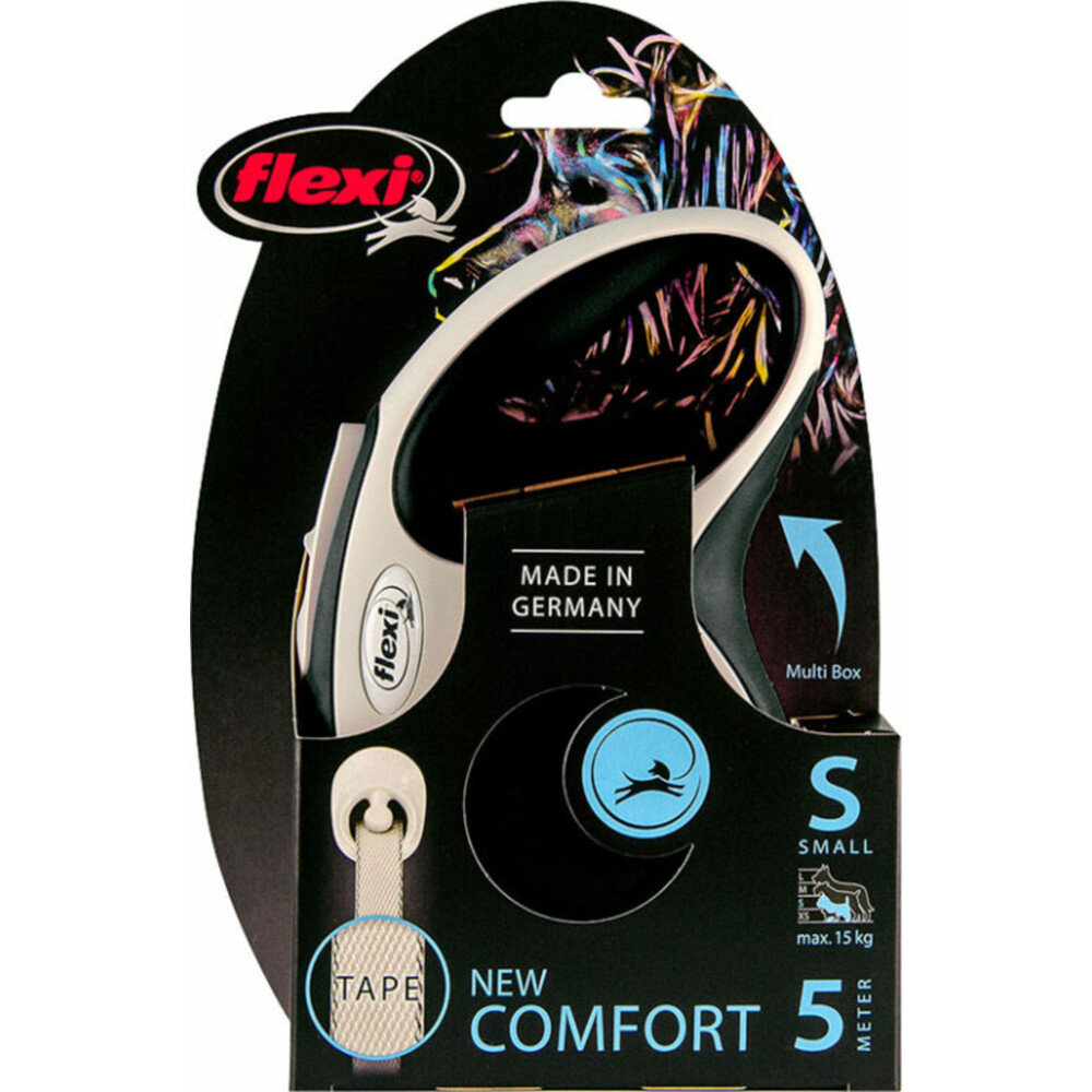 Flexi Rollijn New Comfort Tape 5 mtr tot 15 kg Zwart